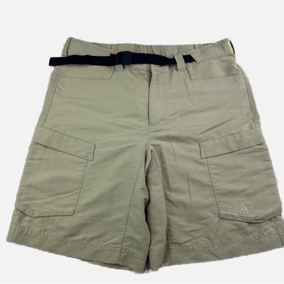 The North Face Belted Adjustable Nylon Hikingng Outdoor Camping Shorts - KHAKI - Picture 1 of 7
